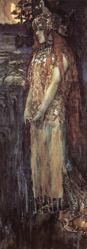 Princess Volkhova:Nadezhda zabela-vrubel as volkhova in the opera sadko by nikolai rimsky-Korsakov, Mikhail Vrubel